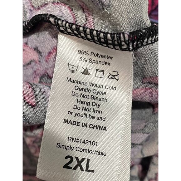 LuLaRoe Womens 2XL Long Sleeve Paisley Swing Dress 95% Polyester &Spandex Blend - Picture 12 of 14